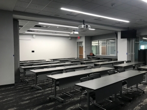Picture of Innovation Rooms A & B with chairs and tables arranged in classroom style