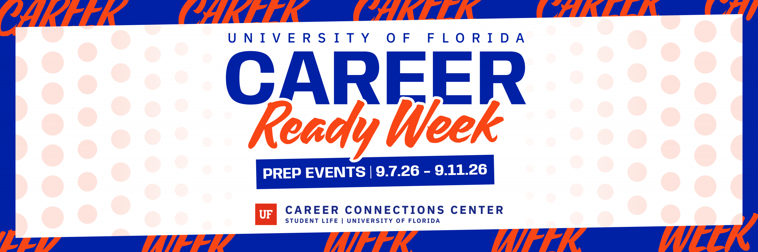 Promotional Graphic for Career Week Prep Events between September 7th to the 11th