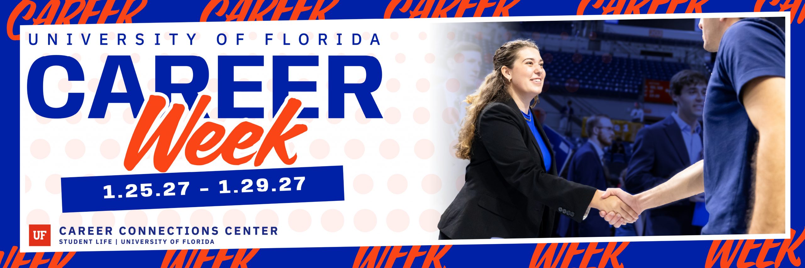 Promotional Graphic for UF's 2027 Spring Career Week